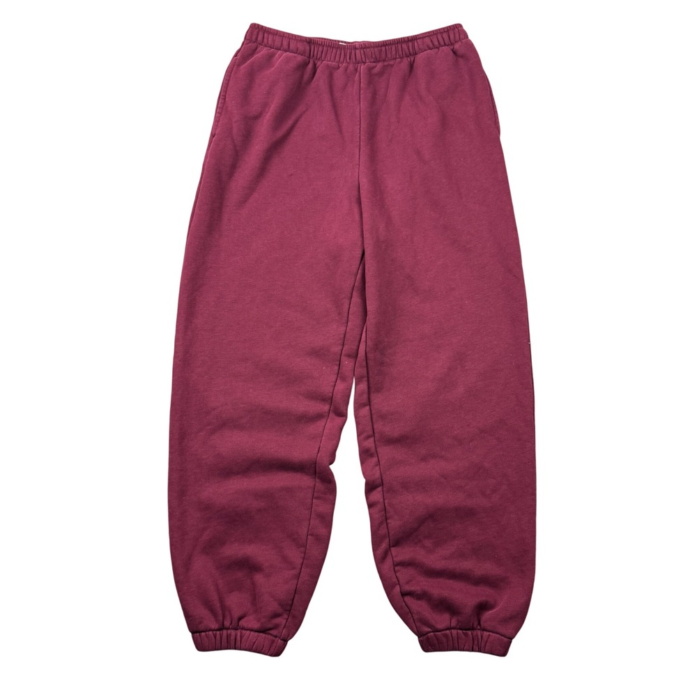 American Eagle Burgundy Fleece Joggers Womens Small Relaxed Sweatpants Lounge